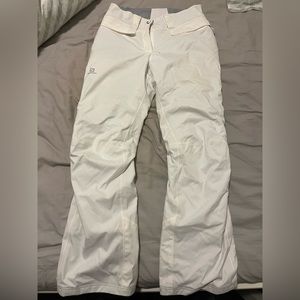 Used once - Salomon White Ski Pants - AdvancedSkin Dry